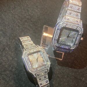 Silver Rhinestone Watch Set